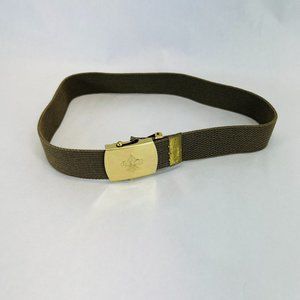 Vintage Boys Cub Scout Brass Buckle Belt  - Fits 26” Waist Or Less
